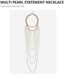 Muliti-strand Pearl Statement Necklace